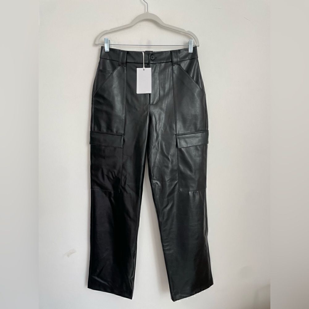 NEW Helsa Waterbased Faux Leather Cargo Pant in Black - Picture 11 of 13